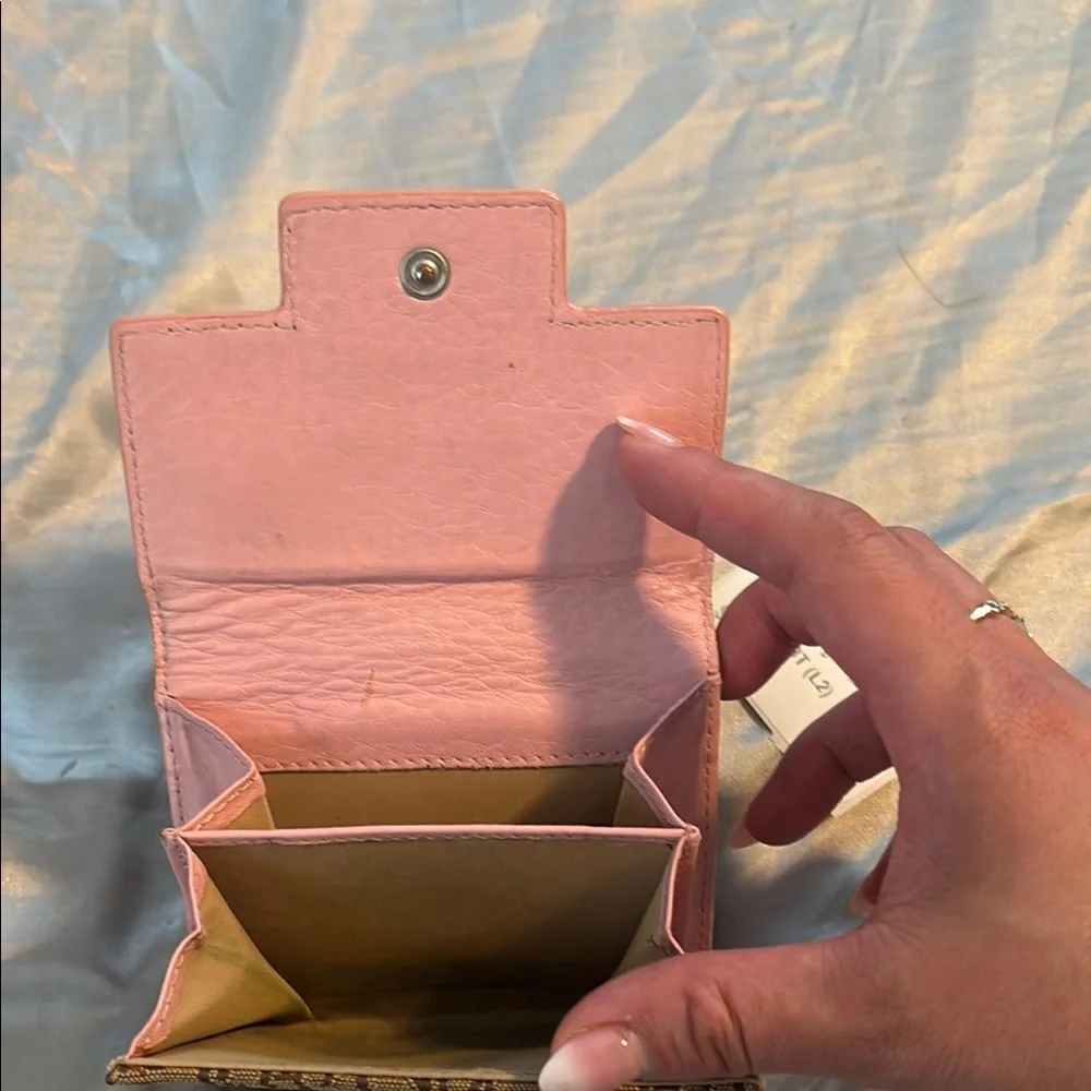 Dior Brown and Light Pink Compact Wallet